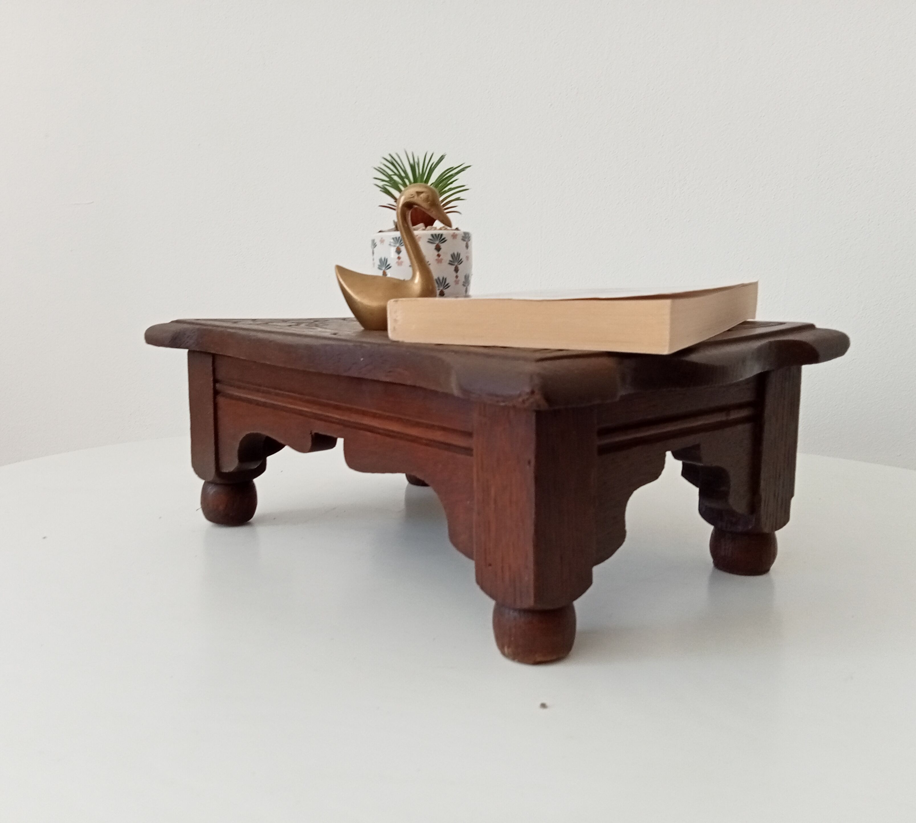 Antique carved wooden stool