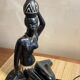 Pied de lampe plâtre femme africaine signé Pagliani