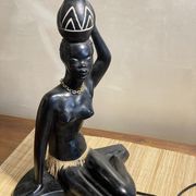 African women's plaster lamp signed Pagliani