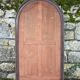Large rounded wooden mirror, floor mirror, fireplace mirror