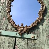 Vintage mirror in solid golden brass