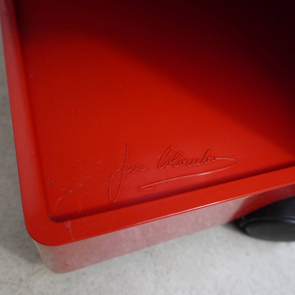 Bieffeplast "Boby" red rolling trolley, Joe Colombo - 1970s