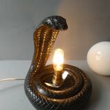Black cobra and white opaline lamp
