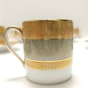 Set of Eleven Porcelain and Pure Gold Coffee Cups by Hutschenreuther, Germa