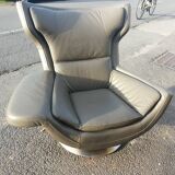 Chair swivel House Moss leather grey year 2000