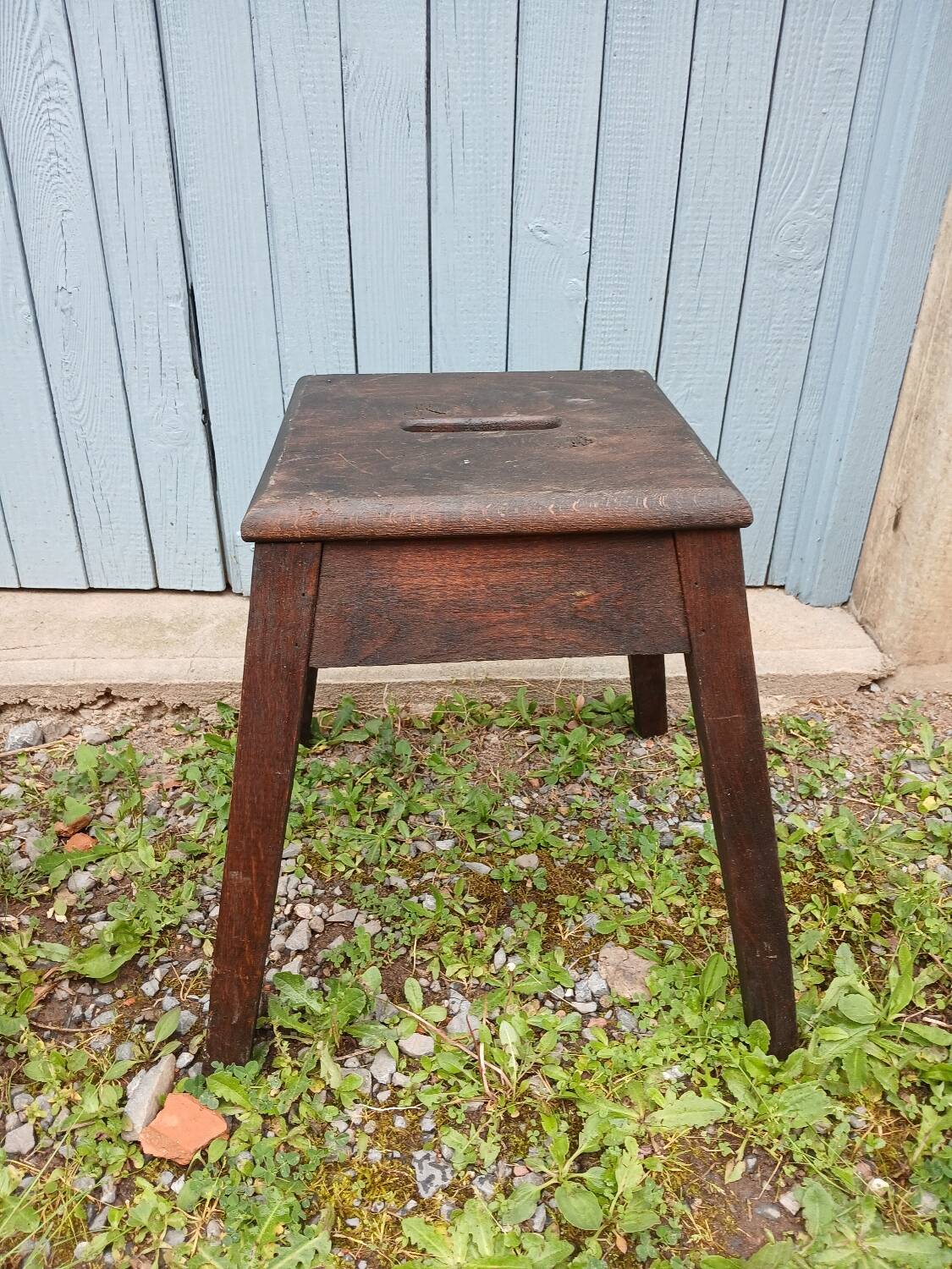 2 antique wooden workshop stools