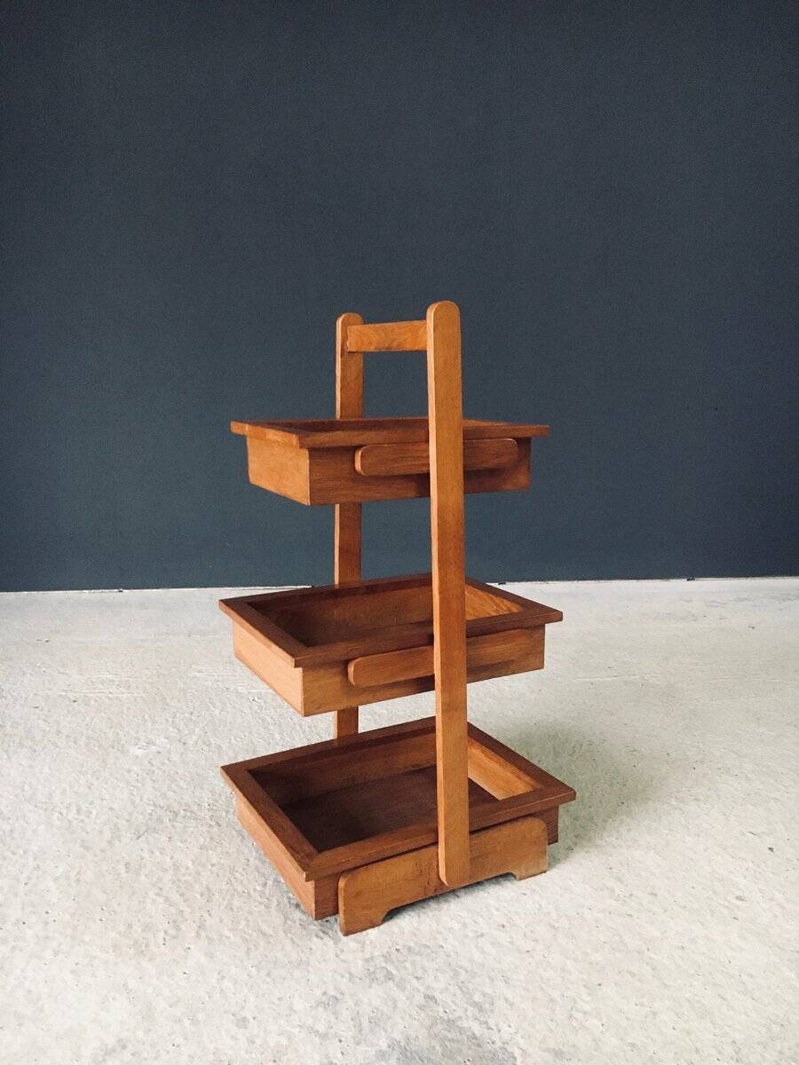 Mid-Century Oak Magazine Holder, Belgium, 1950s