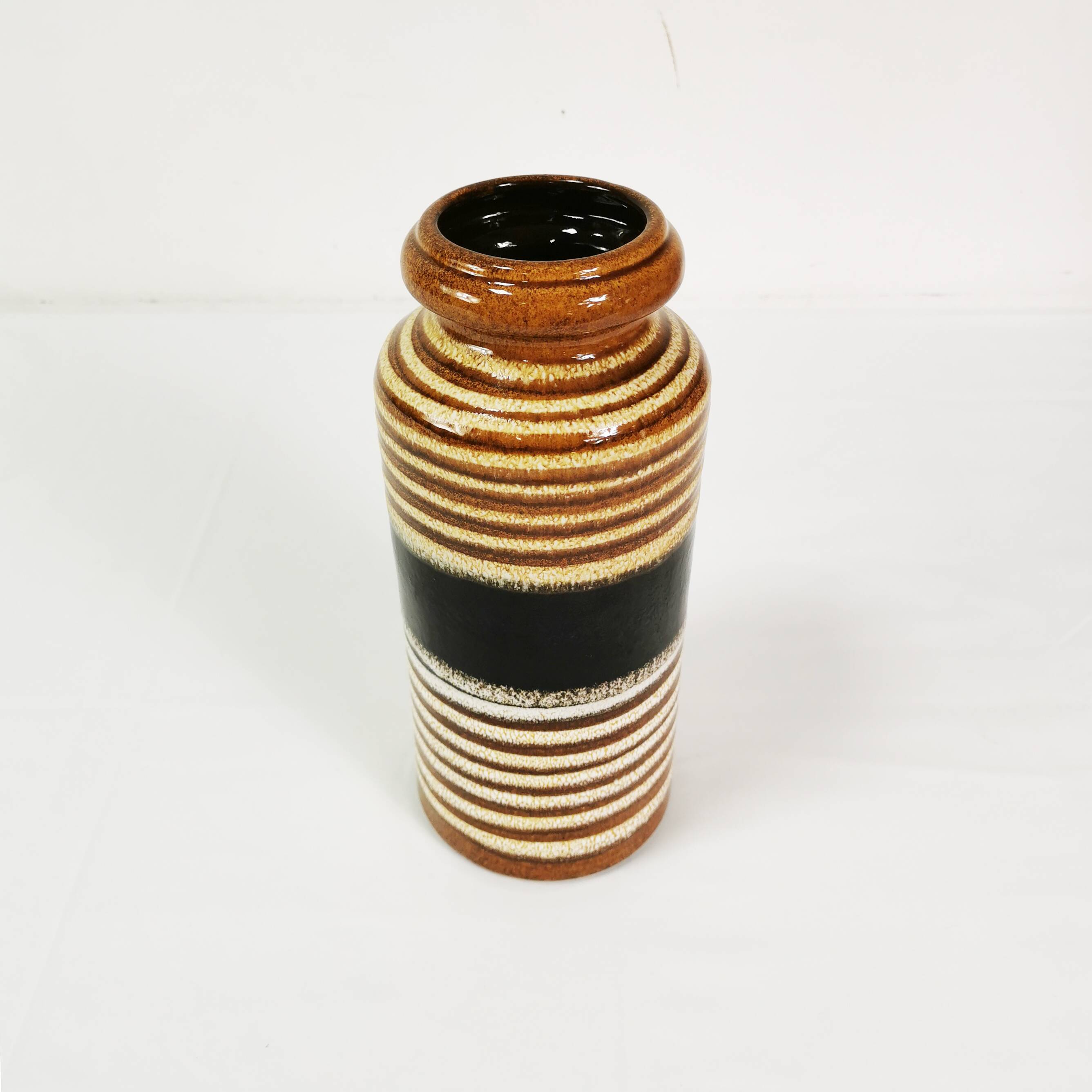 Ceramic, modernist vase, Scheurich, Germany, 1960s.