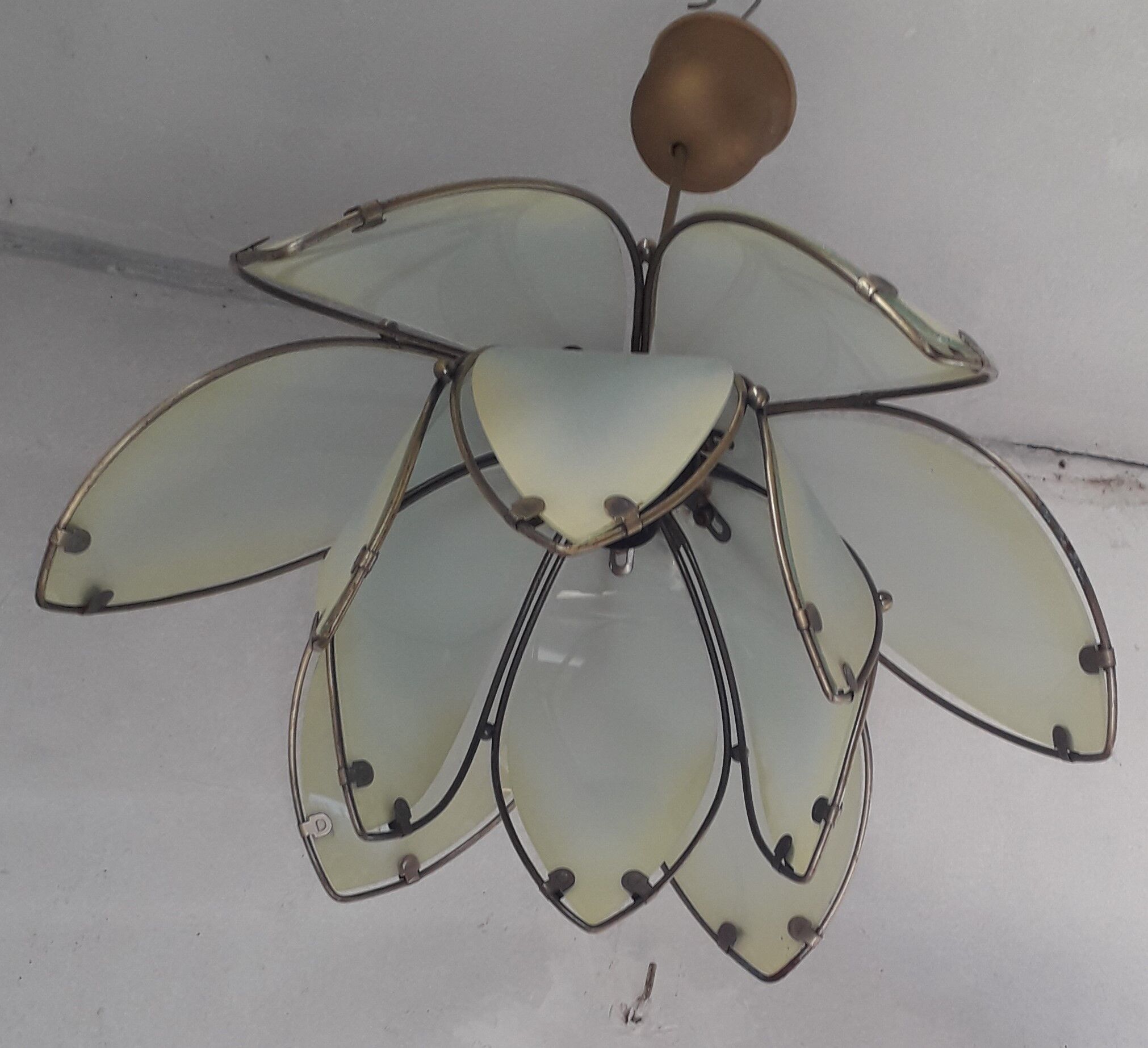 Green Lotus shape glass hanging