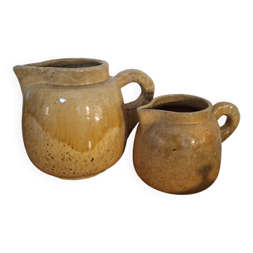 Pair of glazed earthenware jugs from Biot. 1950