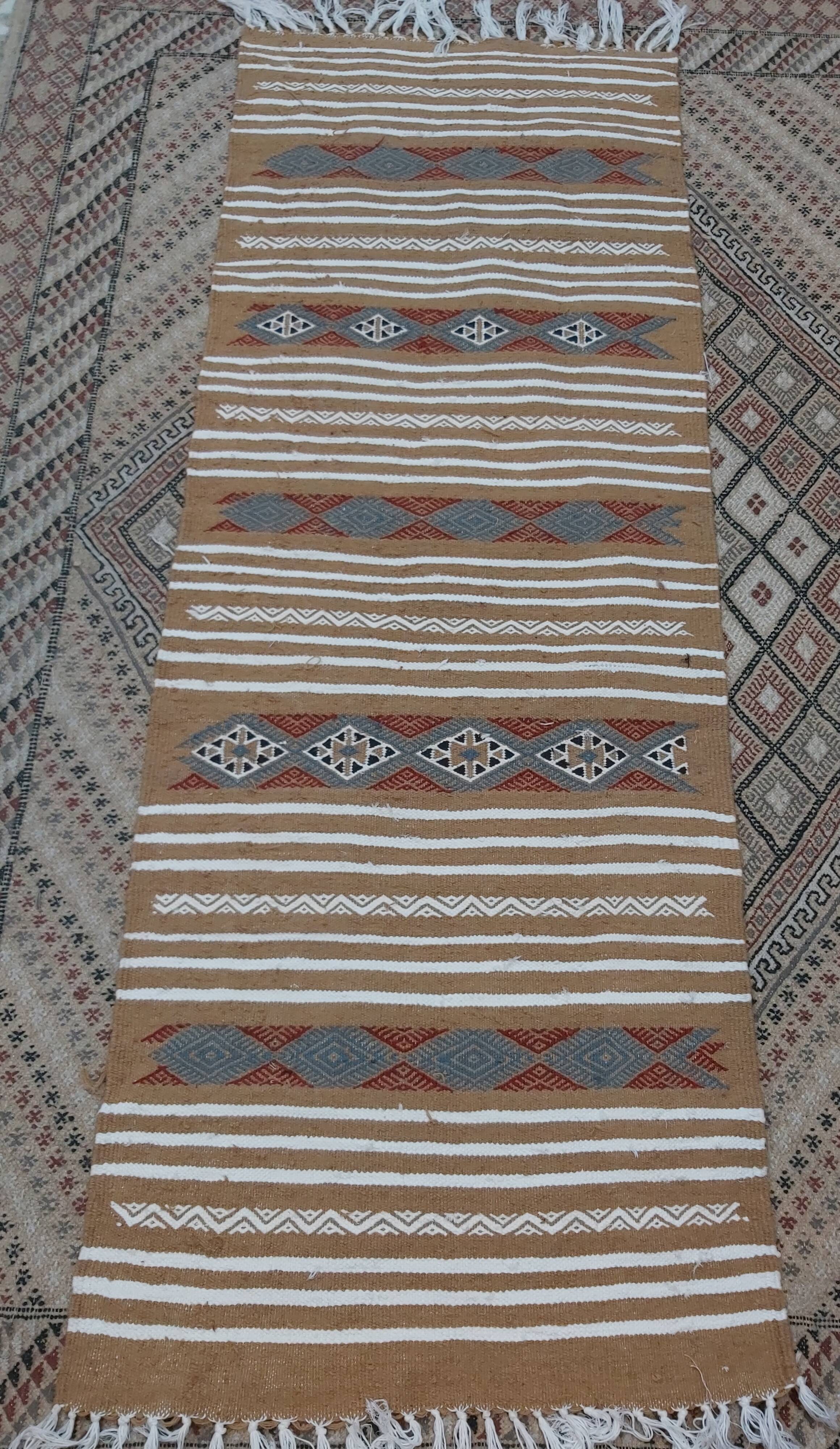 Traditional multicolored hallway carpet 180x67cm