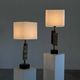 Pair of Dioniso Table Lamps in Marble and Brass by Angelo Brotto, Esperia