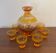 Vintage liqueur service in amber glass (decanter + 6 glasses)