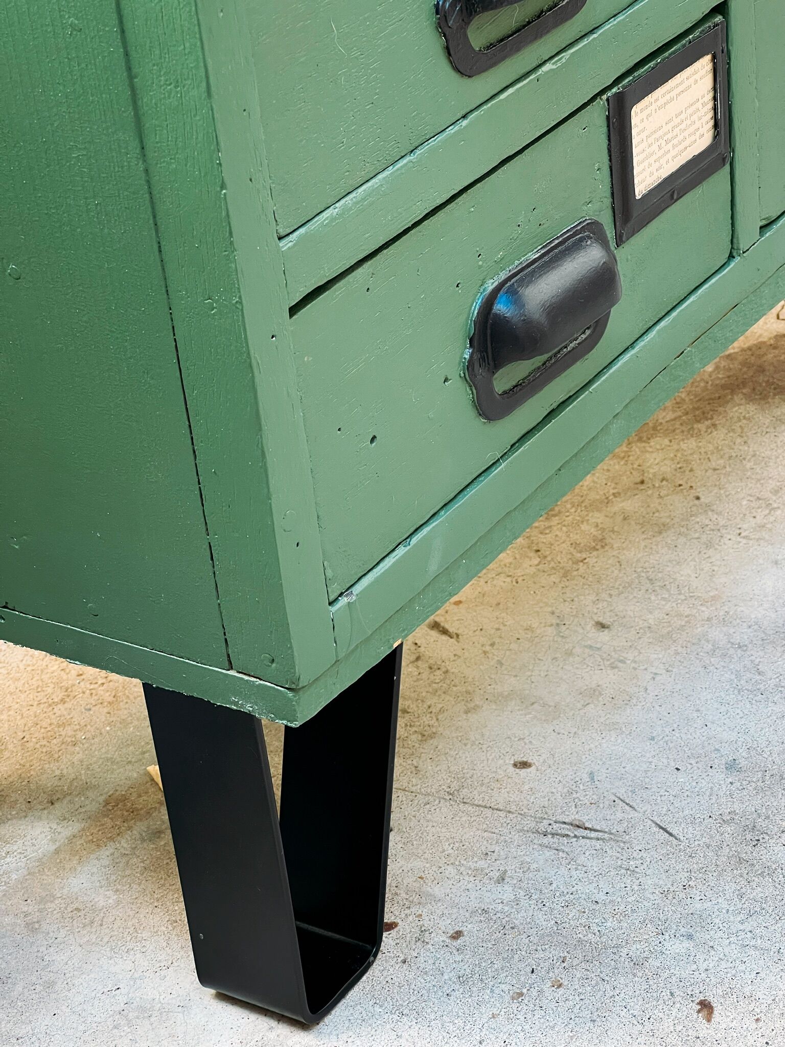 Industrial cabinet with drawers