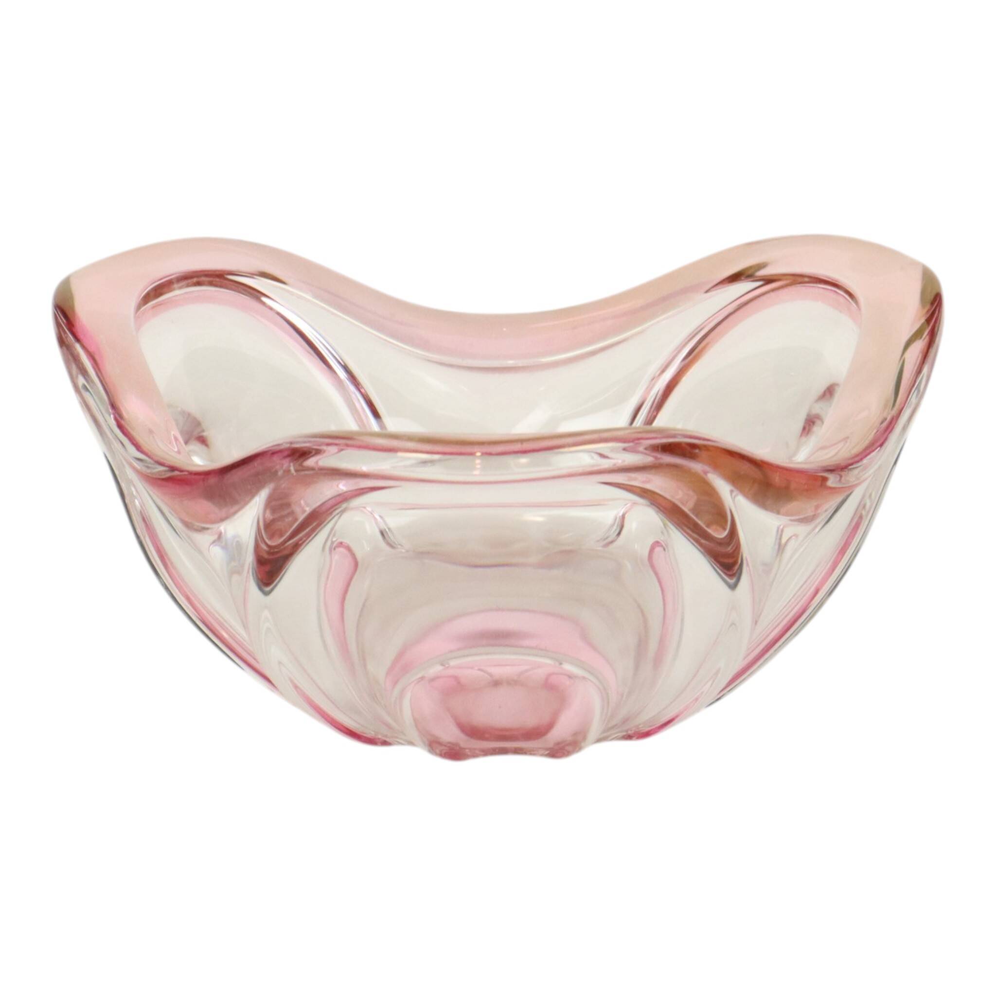 Vintage Murano Pink Glass Fruit Bowl – 1960s
