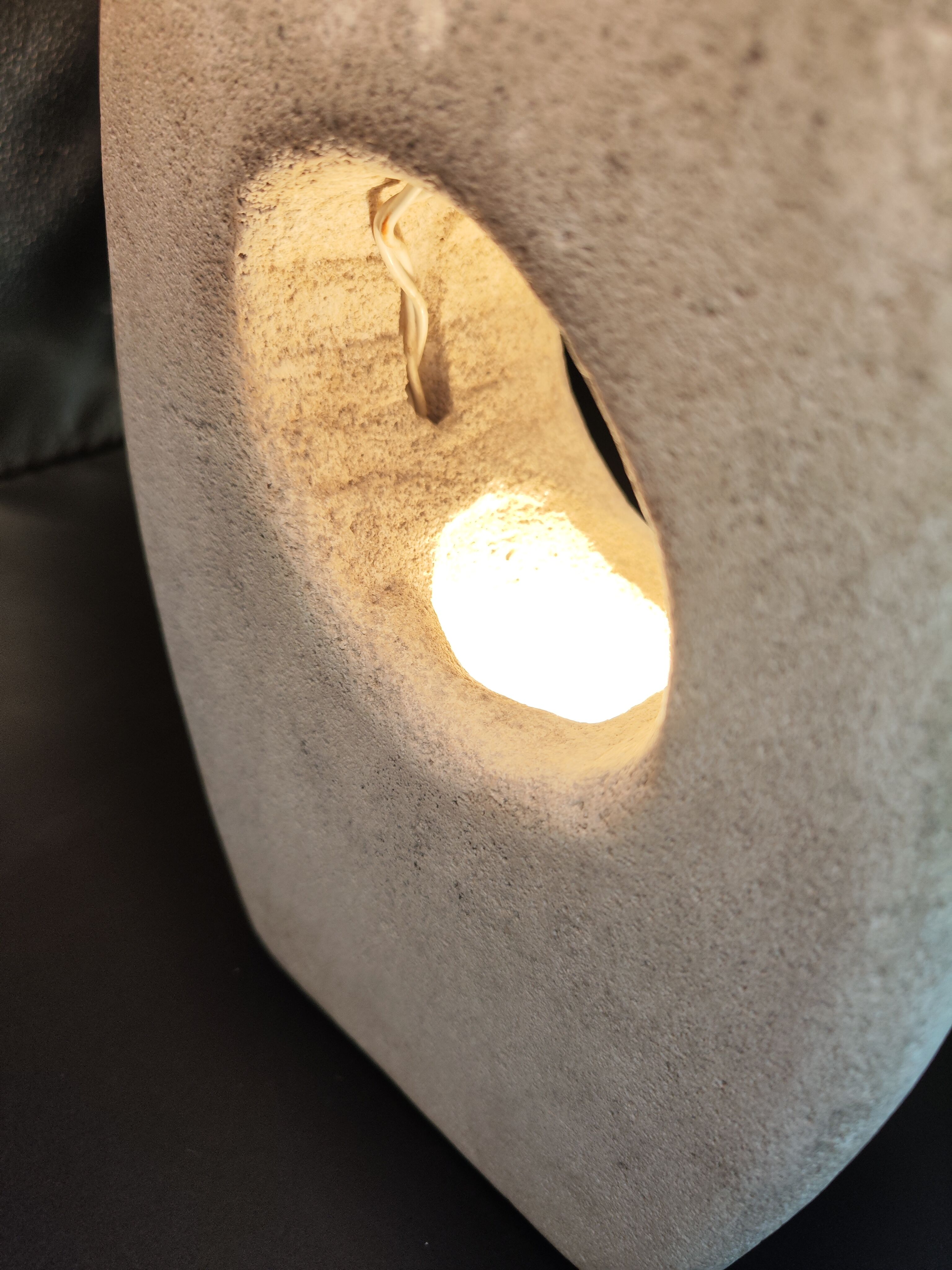 Albert Tormos brutalist stone lamp of Luberon circa 50/70
