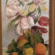 Oil painting on paper depicting roses - signed A. Sambuchi