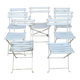 Series of 6 chairs and 1 folding armchair of iron garden bistro