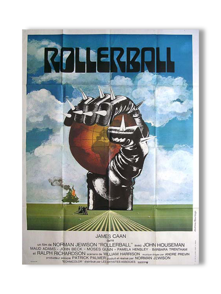 Old movie Rollerball poster original 1975.James Caan.120x160