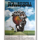 Affiche cinéma ancienne Rollerball originale 1975.James Caan.120x160