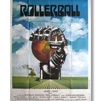 Old movie Rollerball poster original 1975.James Caan.120x160