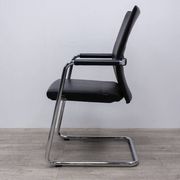 Chaise de bureau en cuir Grisberger Diagon Medium Noir