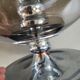Outdoor glass candle holder in smoked glass and chrome