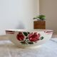 Vintage Sarreguemines salad bowl model Cibon earthenware - Red floral decoration