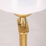 Lampe de table vintage années 1960 laiton doré et verre design italien