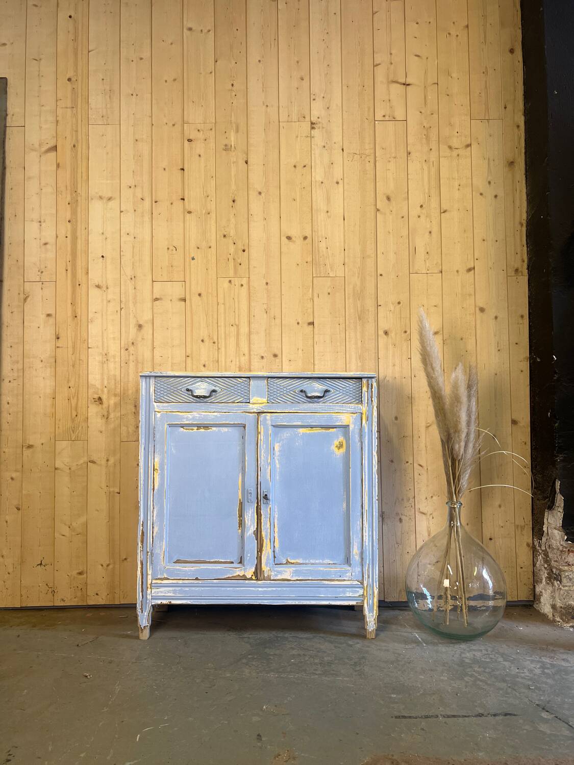 Blue patinated Parisian buffet