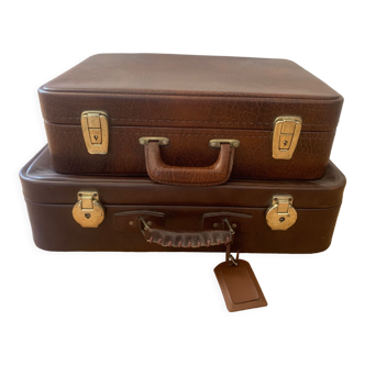 Antique leather suitcases