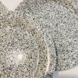 4 plates Quadrifoglio Italy speckled black and blue