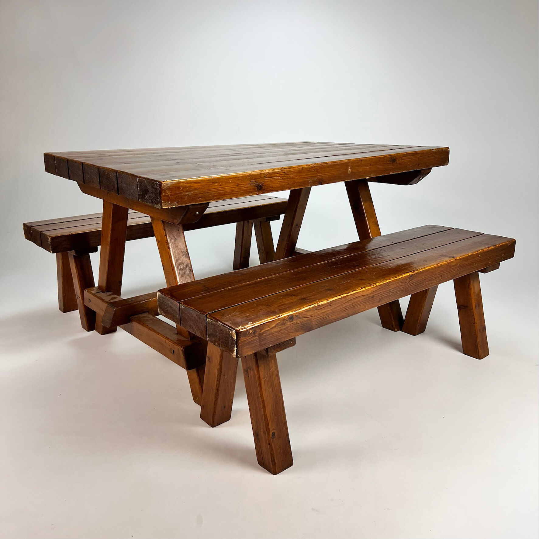 Table and two benches, 1960s