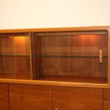 johannes Andersen teak lighted display cabine For Silkeborg Denmark