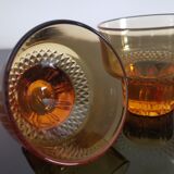 Vintage amber orange Italian espresso cups