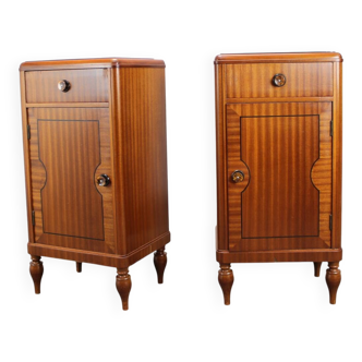Art Deco Pair of Bedside Tables, 1930s, Czechoslovakia