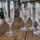 Set of 6 vintage champagne flutes in chiseled crystal