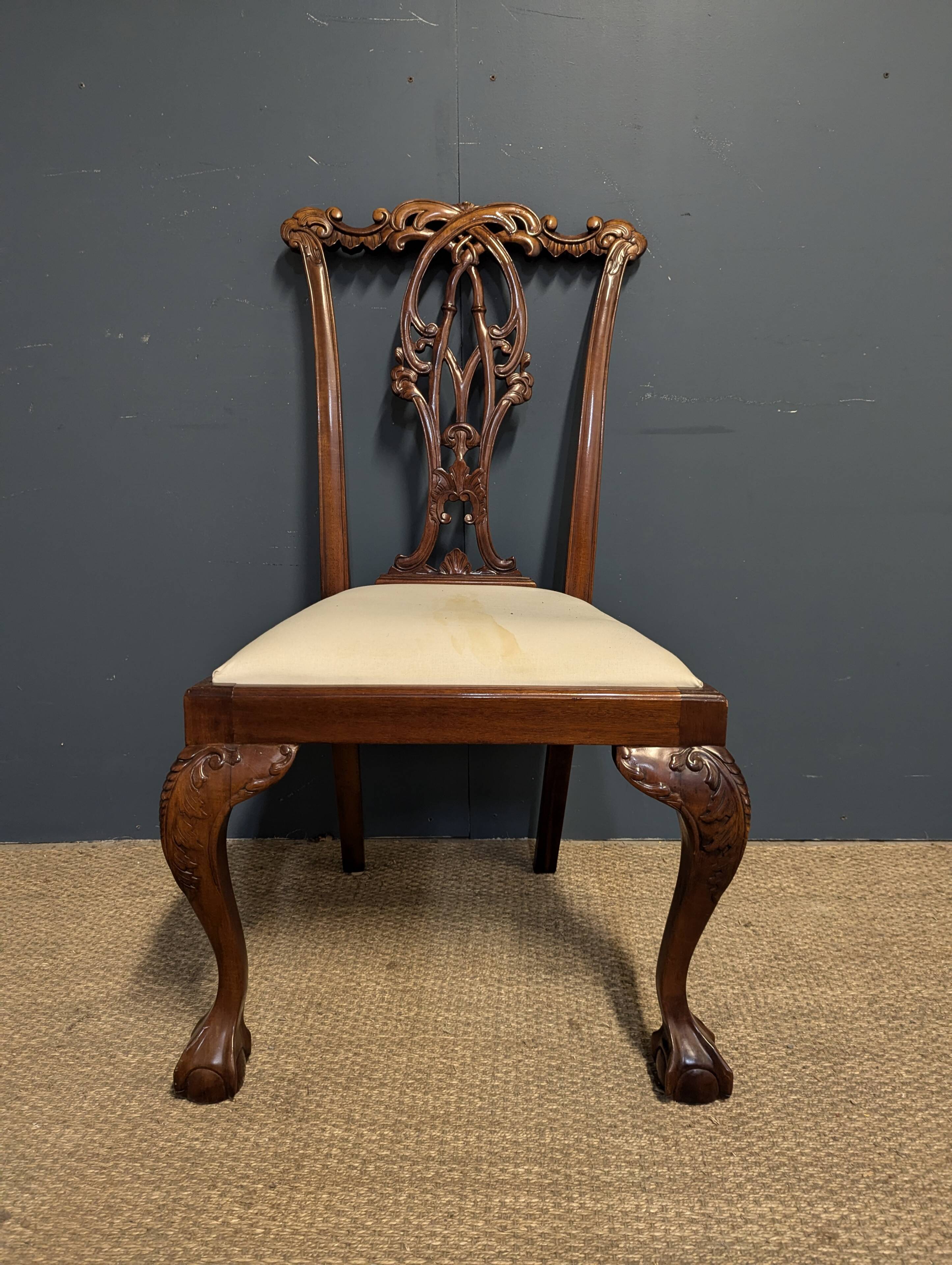 Chippendale style solid mahogany chair