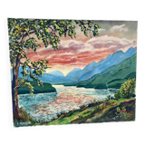 Paysage paradisiaque signé