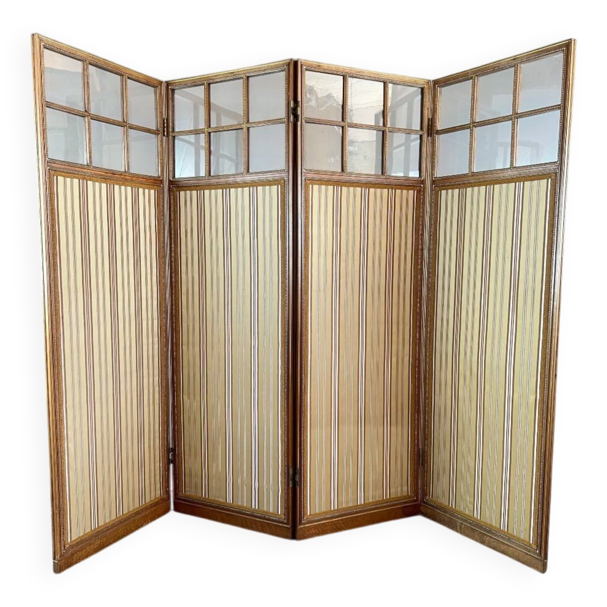 Antique Four-Leaf Screen, 19th Century flag