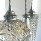 Triple suspension cascade three tulips crystal and vintage chrome