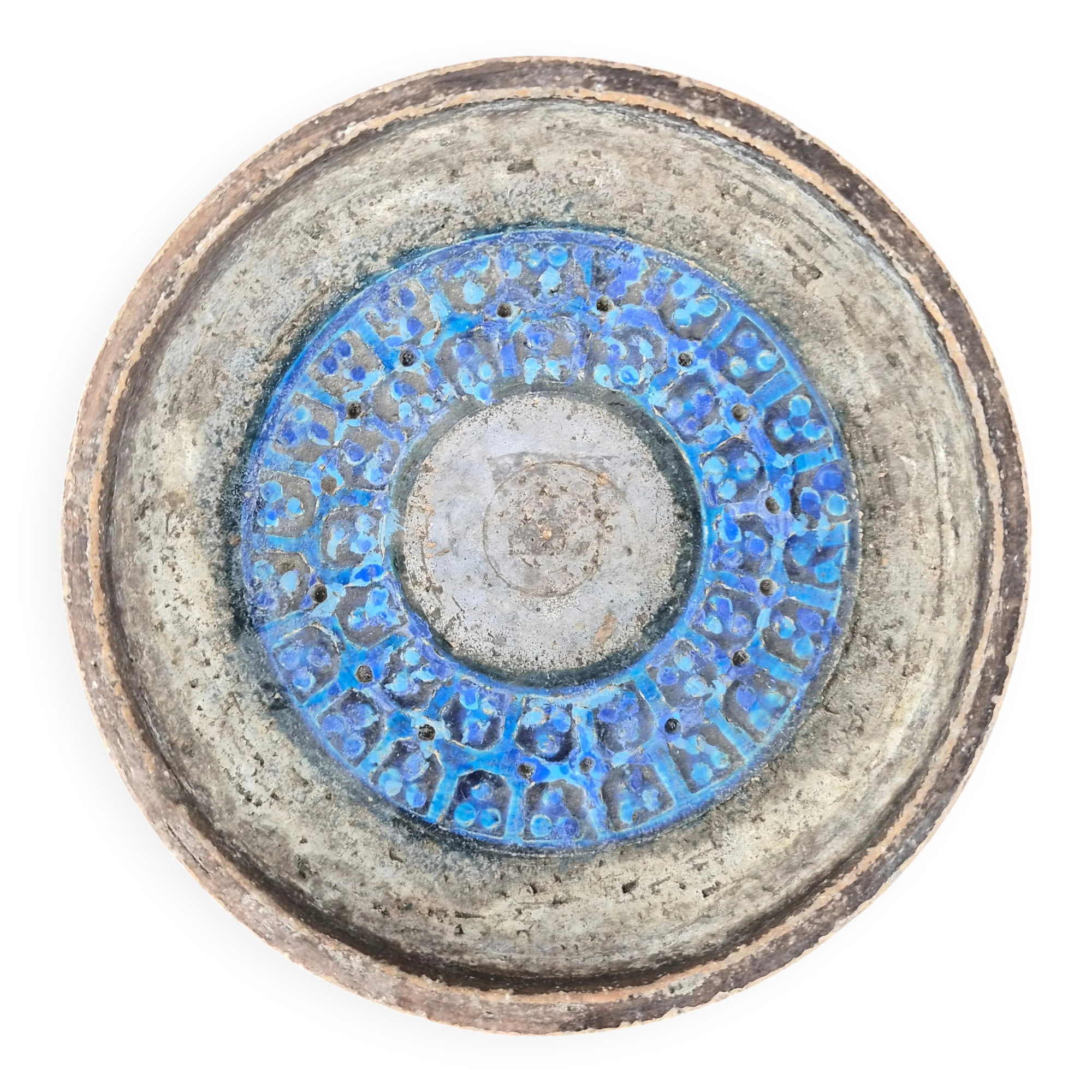 Earthenware dish with glazed decoration Trifoglio by Aldo Londi for Bitossi, Italy, 1960 (Copy) (Copy)