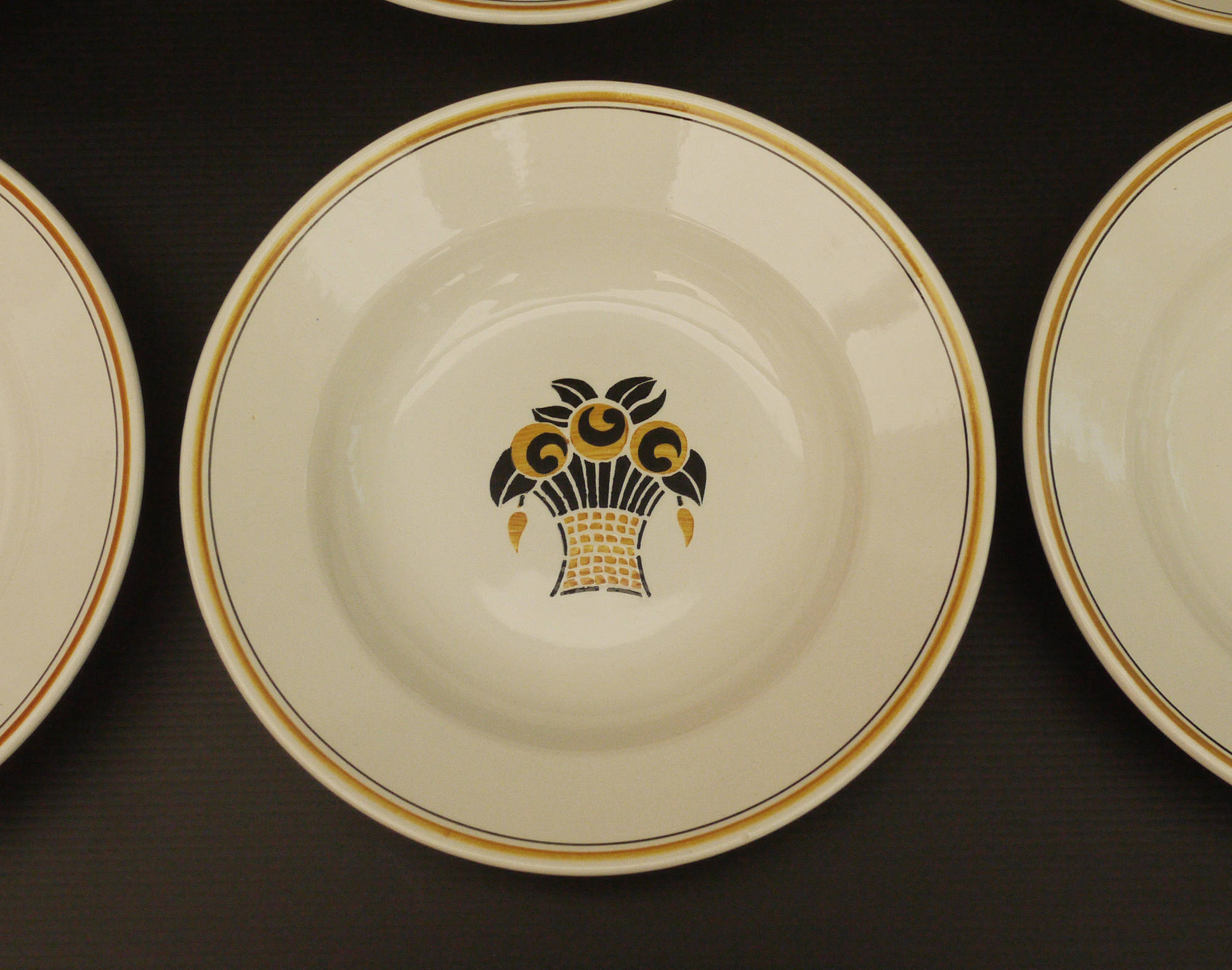 8 old soup dishes earthenware digoin sarreguemines 1930 s