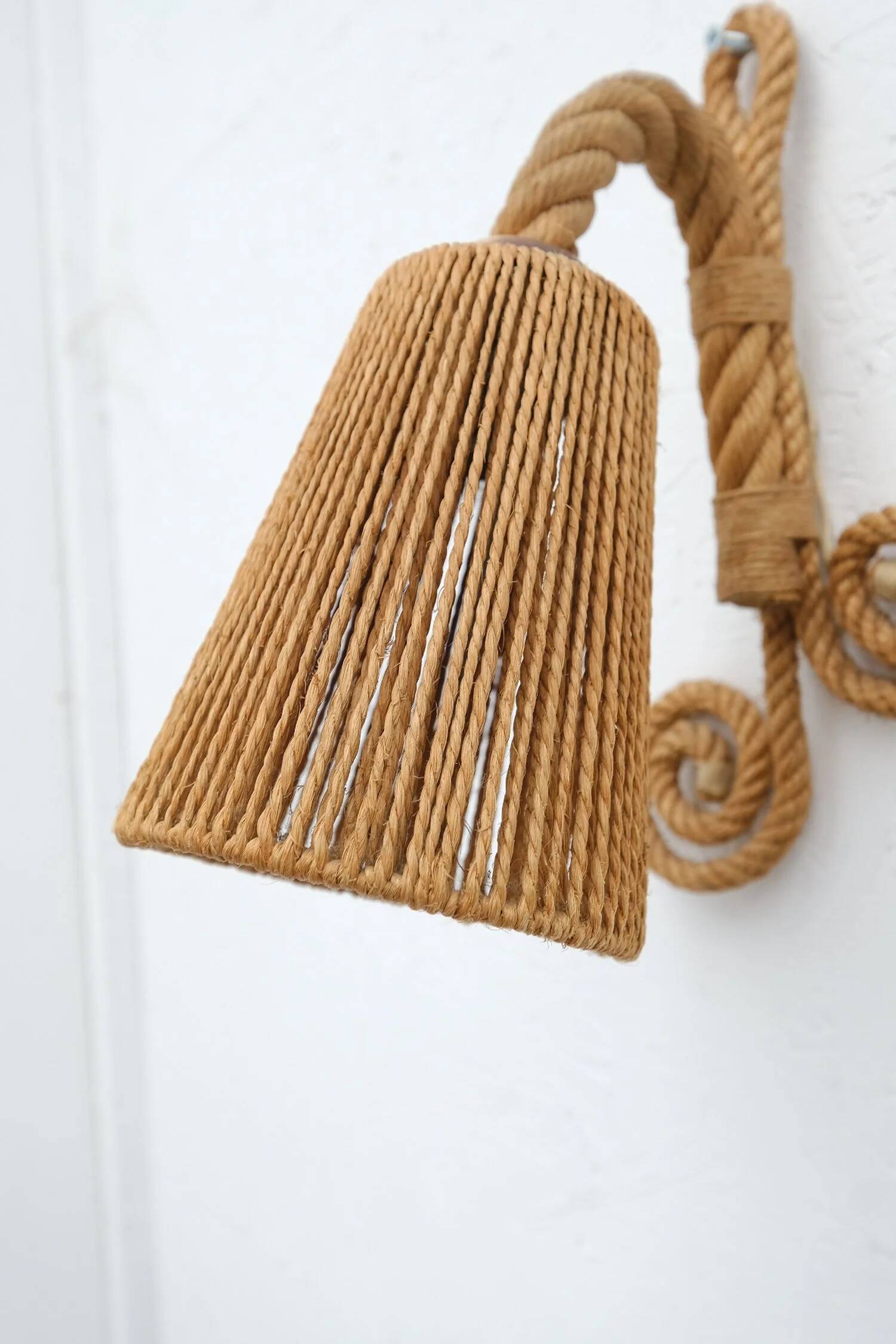 Audoux & minet rope wall light, france 1950