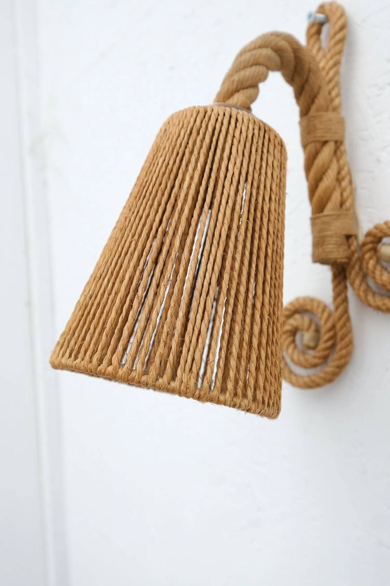 Audoux & minet rope wall light, france 1950