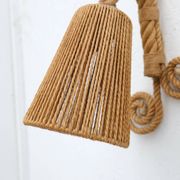 Audoux & minet rope wall light, france 1950
