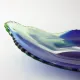 Vintage Leaf Design Glass Tray from Marinha Grande, 1960s