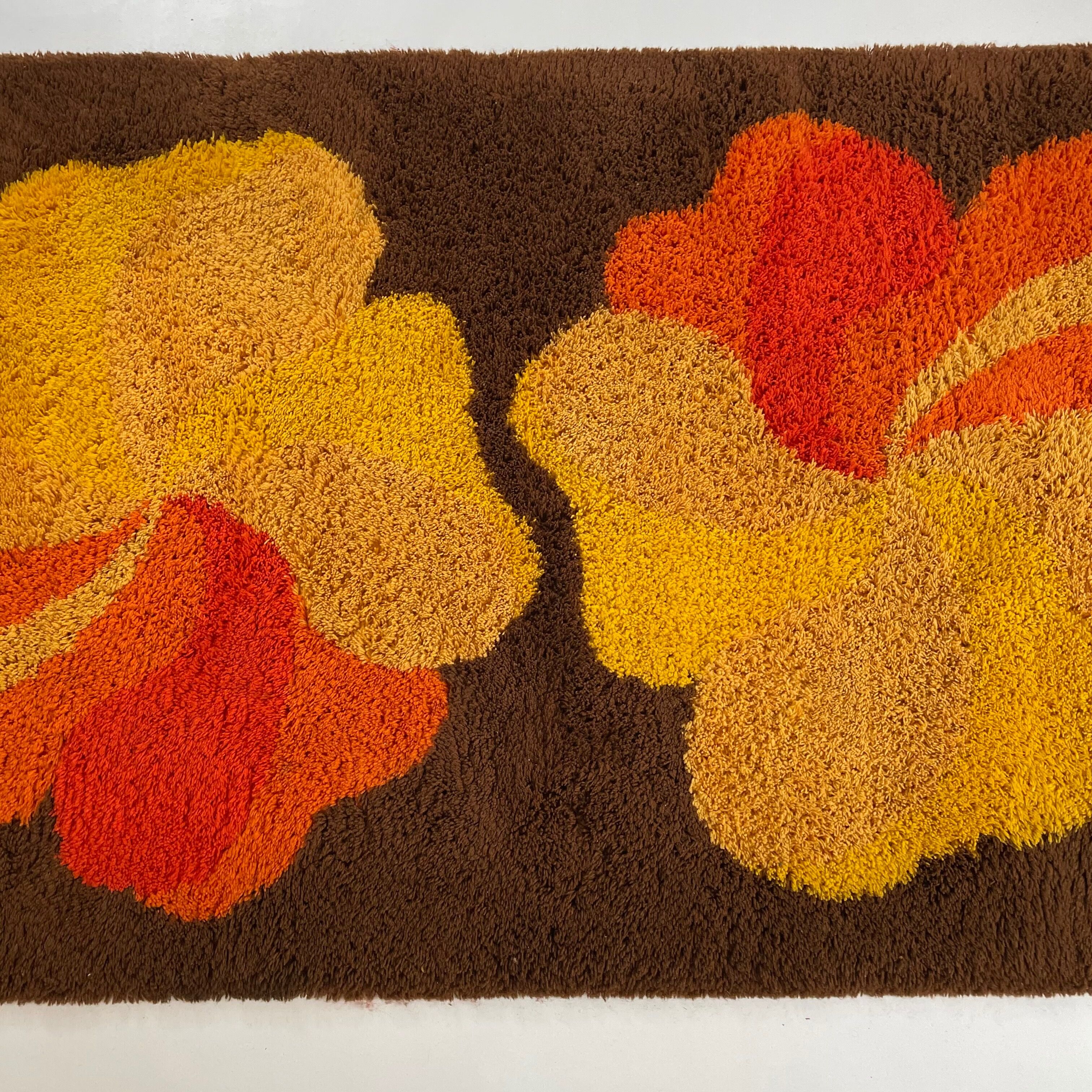 Multi-color vintage 1970s modernist high pile panton style rug, germany, 1970s