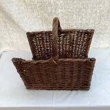 Wicker, vintage rattan pyre basket