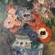 Bouquet de fleurs sur un entablement, signée